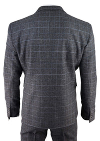 Men's Grey Tartan Check 3 Piece Suit