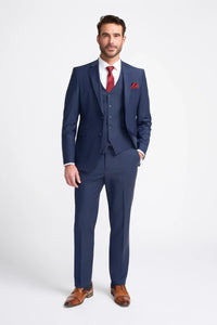 Bond - Men's Navy 3 Piece Tailored Fit Suit