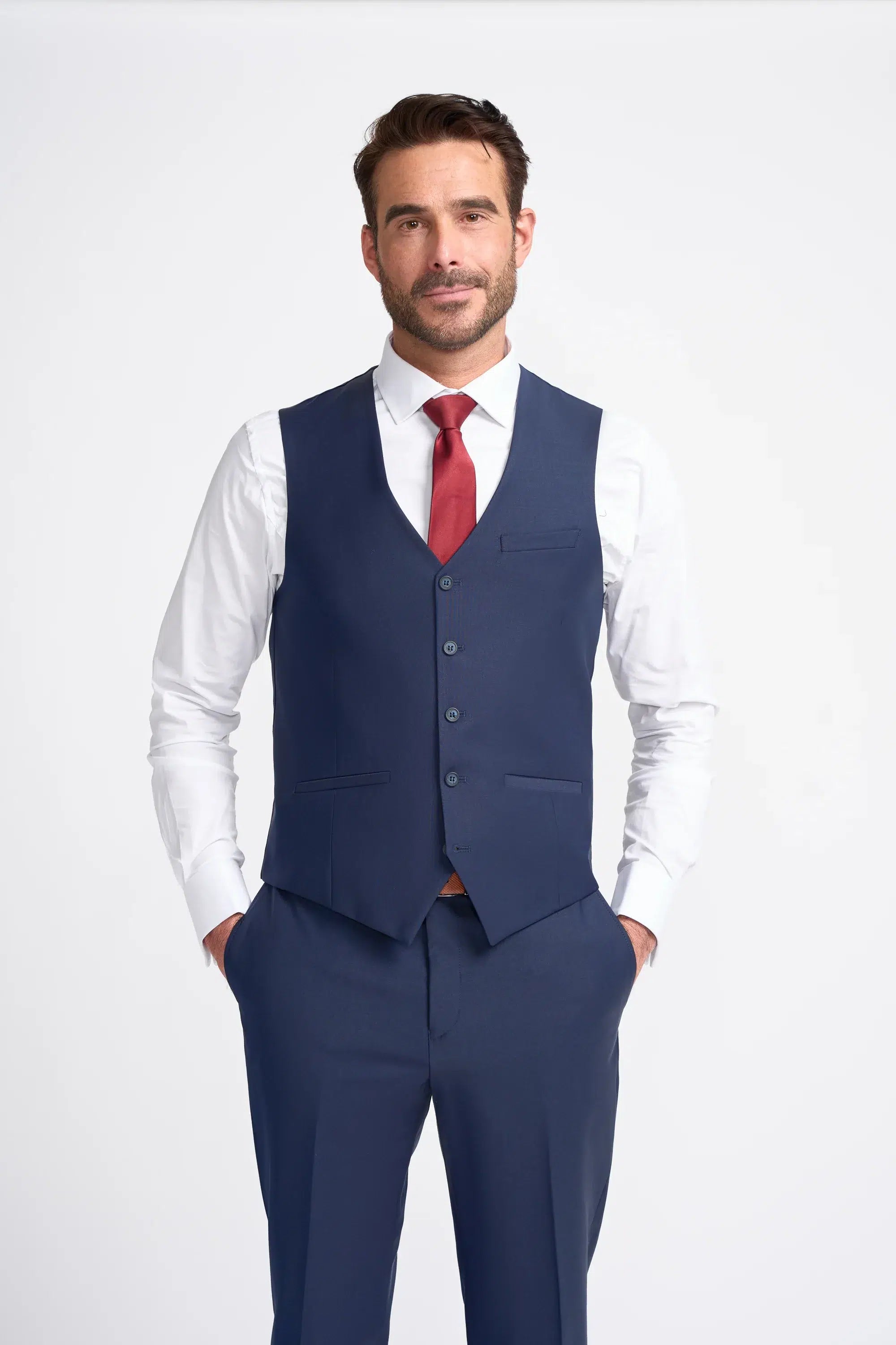 Bond - Men's Navy 3 Piece Tailored Fit Suit