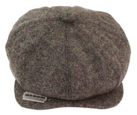8-Panel Brown Cap with Razor Blade