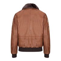 Men's Aviator Flying Pilot Bomber Jacket Timber Removable Black Fur Collar