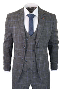 Cavani Power - Grey Glen Check 3 Piece Suit