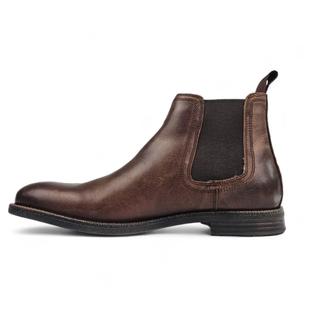 Sergio - Men's Brown Slip On Leather Chelsea Boots