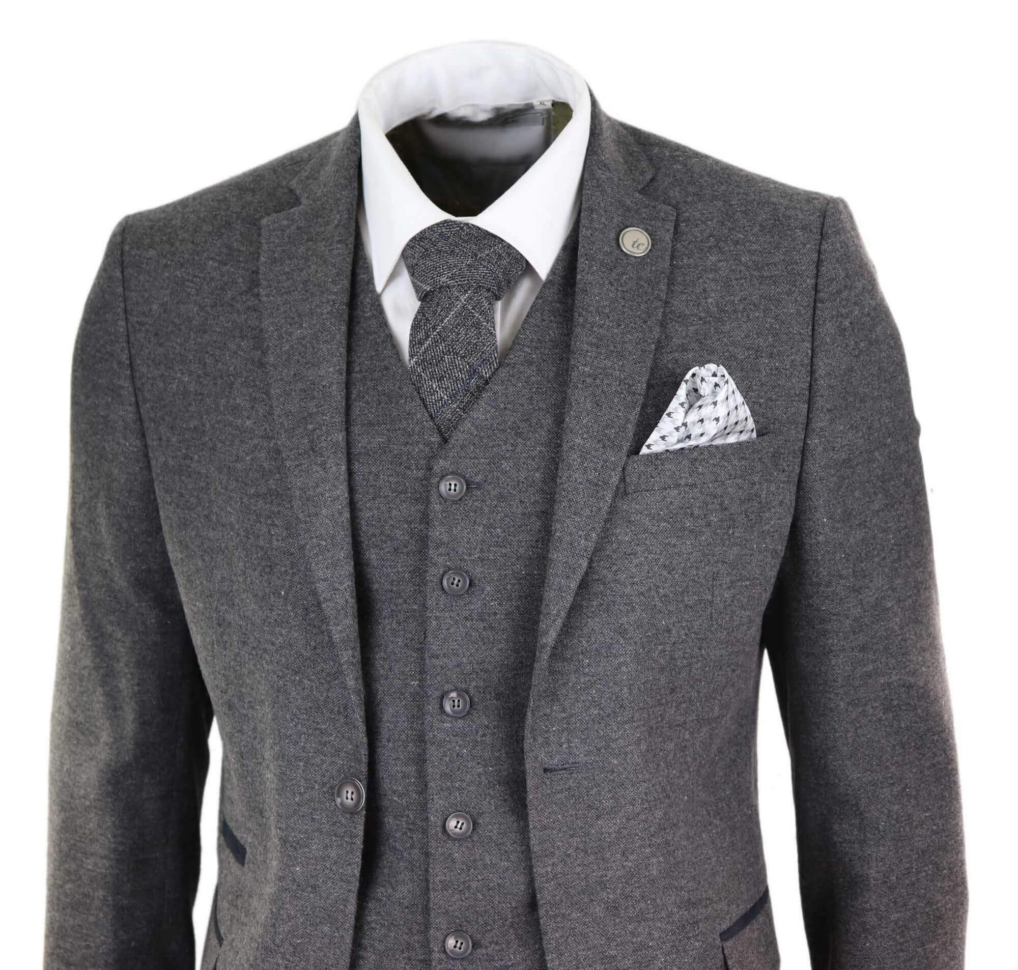 Mens Grey Wool Suit