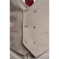 Elwood - Men's Beige Check Houndstooth Waistcoat