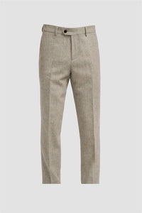 Thomas - Pantaloni da uomo in tweed a spina di pesce in misto lana grigio