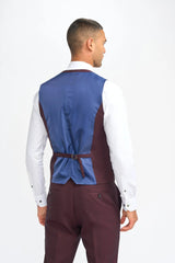 Caridi - Pantaloni a quadri bordeaux da uomo