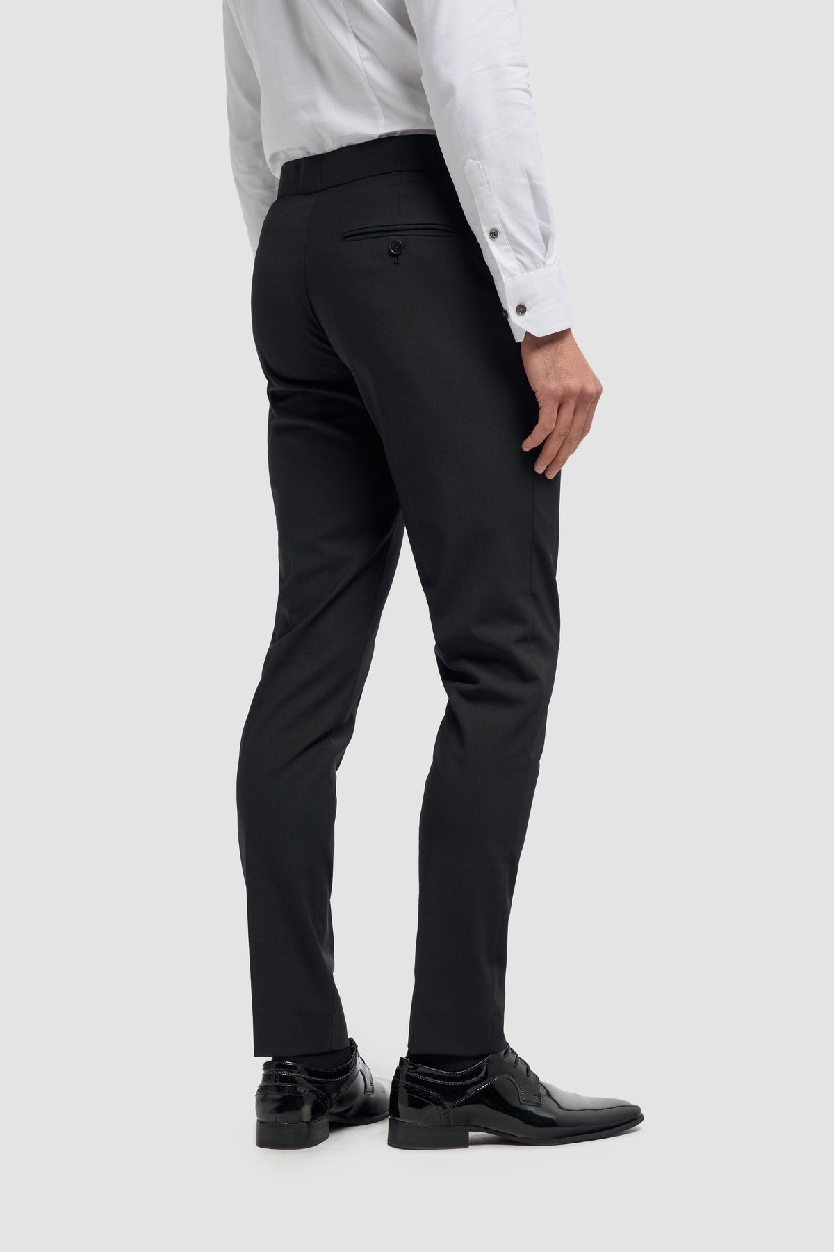Aspen - Pantaloni classici neri semplici da uomo