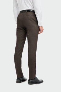 Caridi - Pantaloni da uomo in tweed marrone
