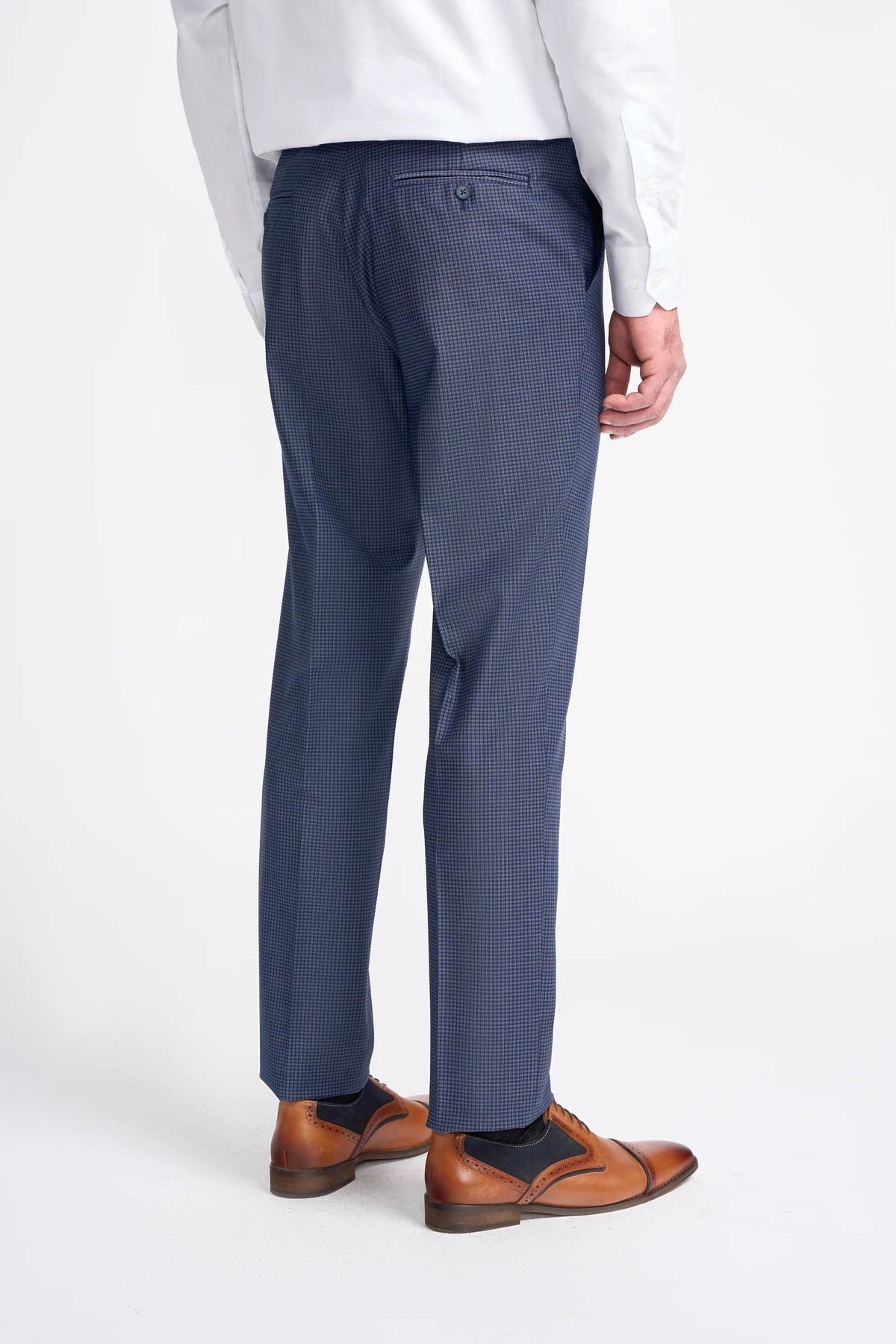 Bond - Pantaloni a quadri blu navy da uomo