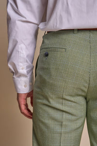 Caridi - Pantaloni a quadri verde salvia da uomo