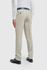 Thomas - Pantaloni da uomo in tweed a spina di pesce in misto lana grigio