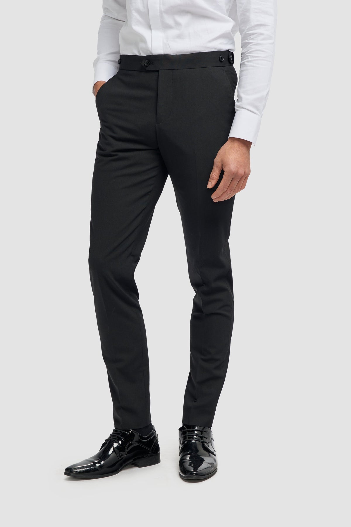 Aspen - Pantaloni classici neri semplici da uomo