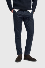 Mario - Pantaloni classici estivi blu navy da uomo