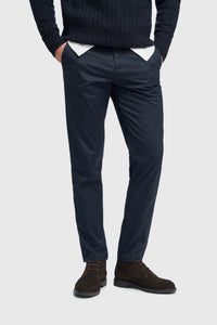 Mario - Pantaloni classici estivi blu navy da uomo