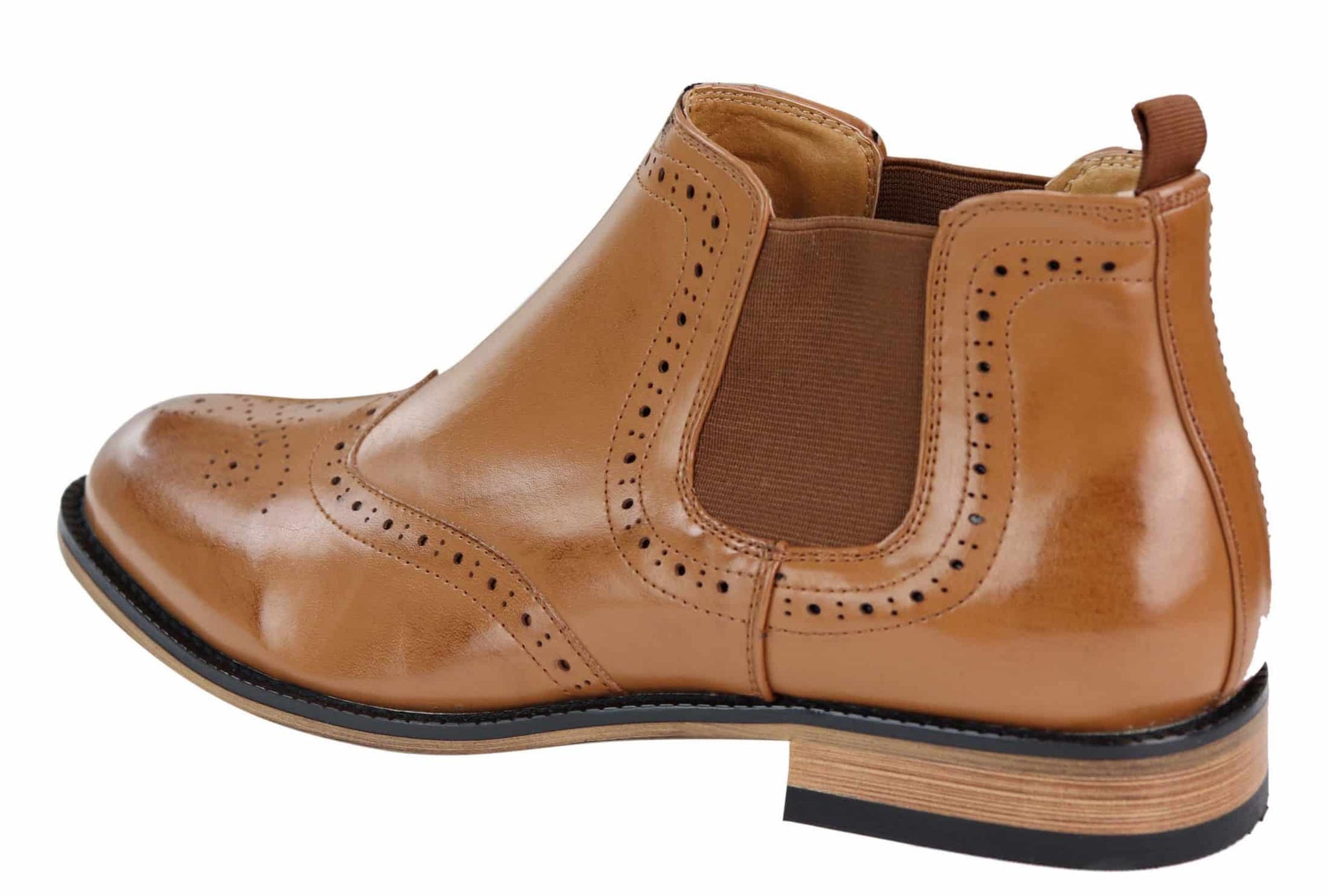 Men's Slip-On Brogue Boots