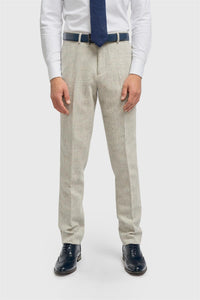 Thomas - Pantaloni da uomo in tweed a spina di pesce in misto lana grigio