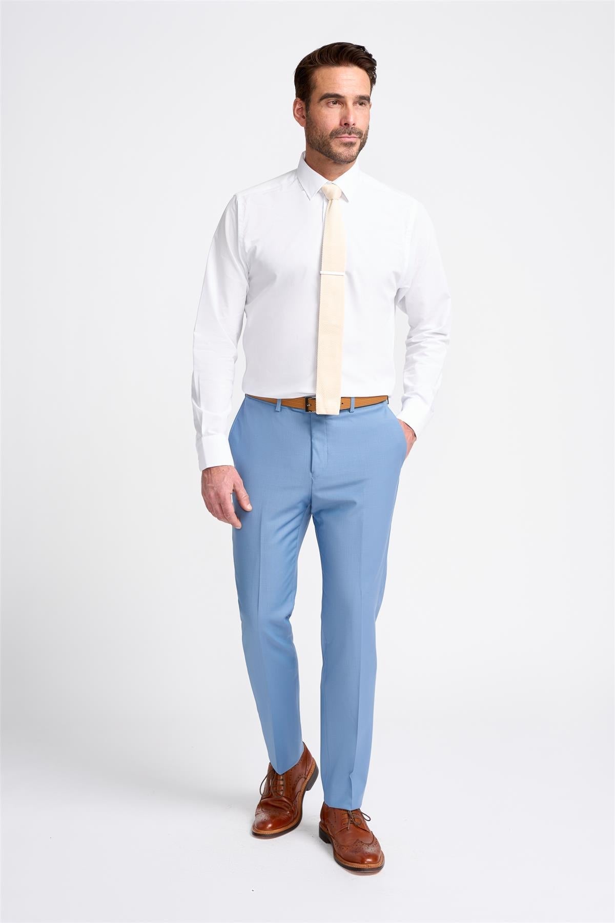 Bond - Pantaloni da uomo blu cielo