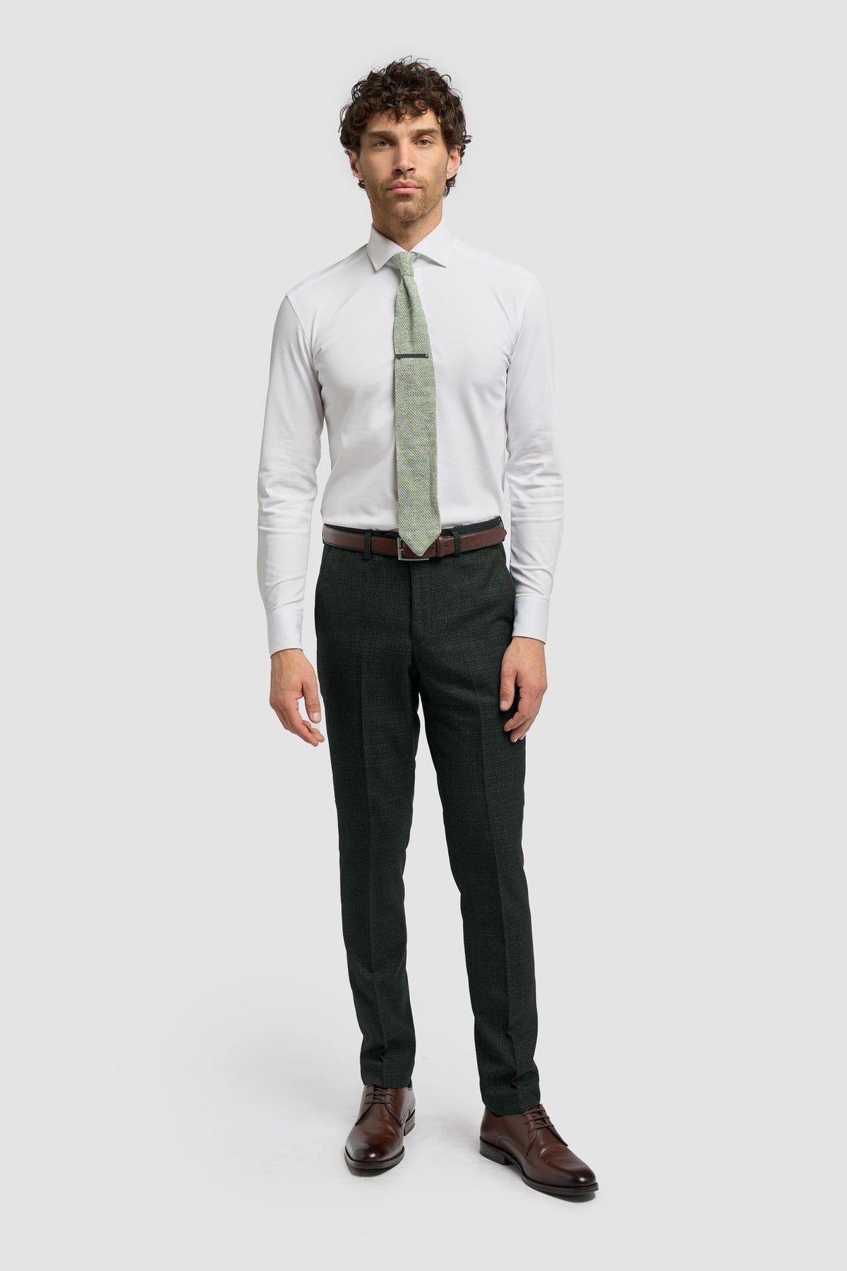 Caridi - Pantaloni da uomo in tweed verde oliva
