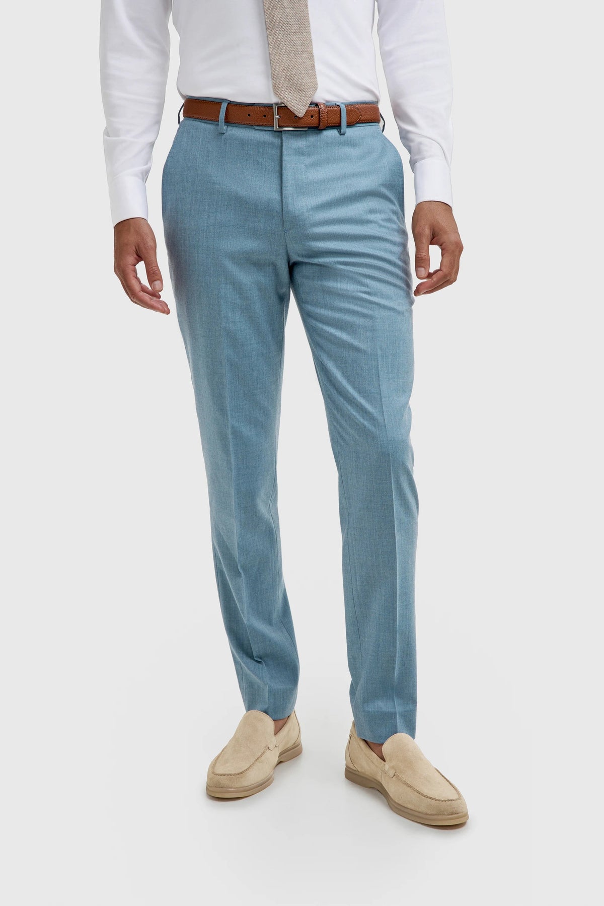 James - Pantaloni da uomo azzurri testurizzati
