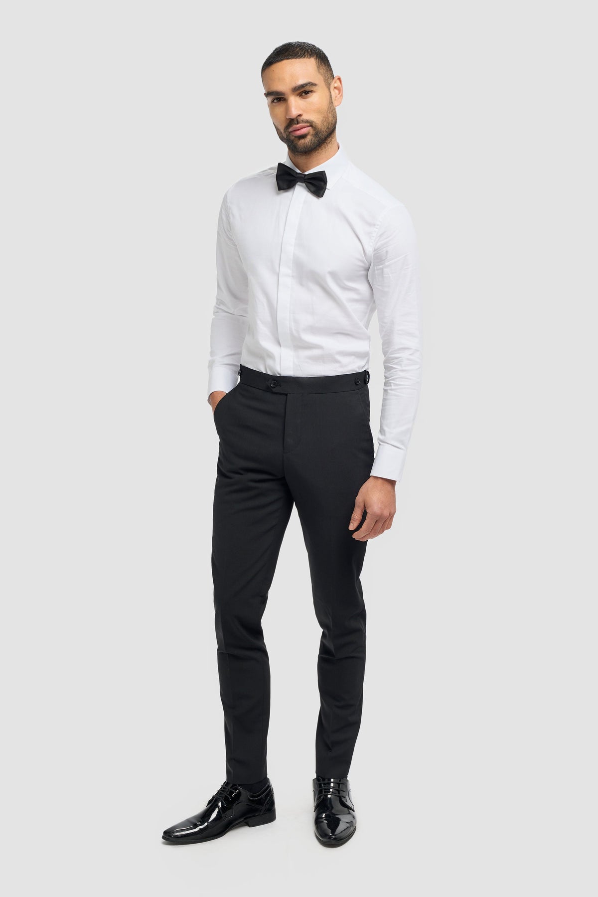 Aspen - Pantaloni classici neri semplici da uomo