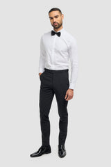 Aspen - Pantaloni classici neri semplici da uomo