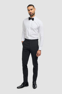 Aspen - Pantaloni classici neri semplici da uomo