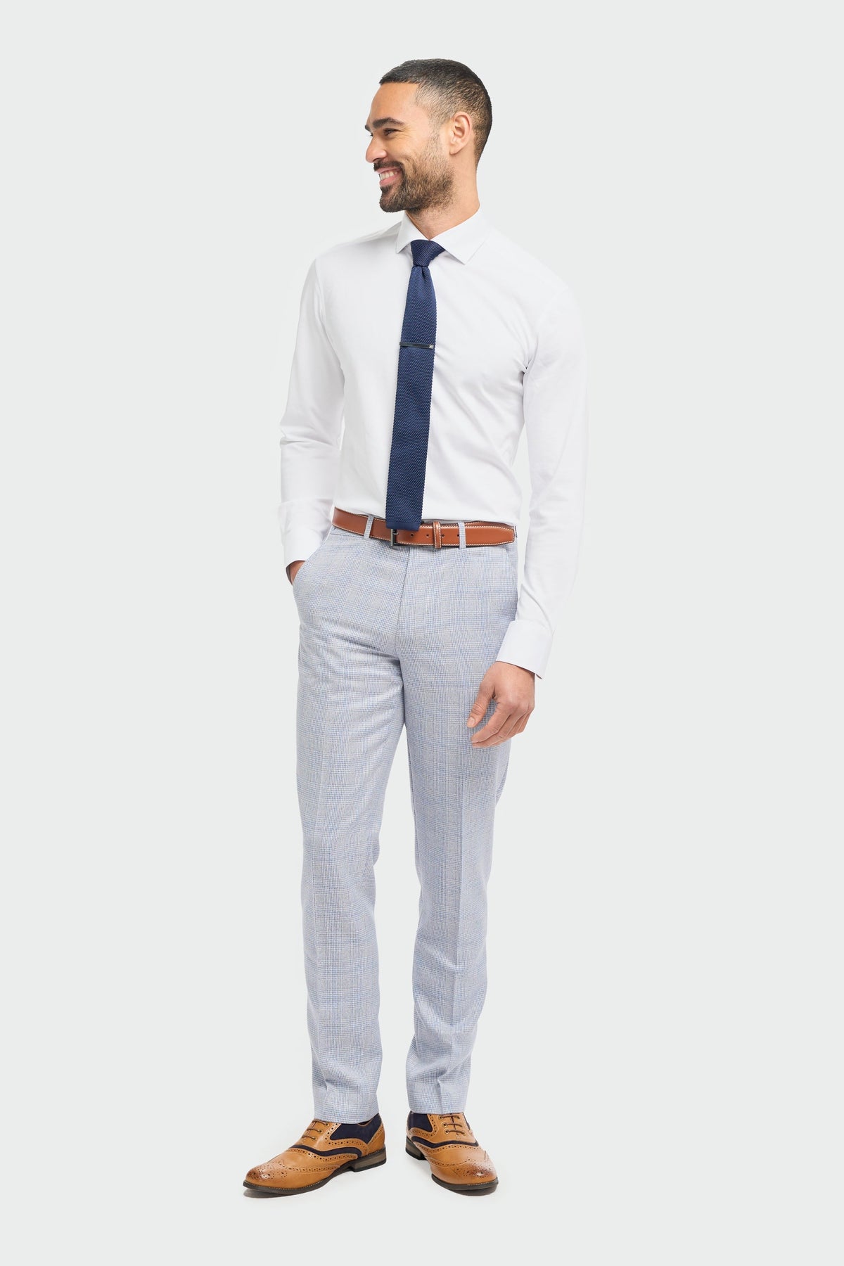 Caridi - Pantaloni da sposa azzurri da uomo