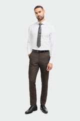 Caridi - Pantaloni da uomo in tweed marrone