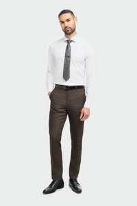Caridi - Pantaloni da uomo in tweed marrone