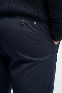 Mario - Pantaloni classici estivi blu navy da uomo