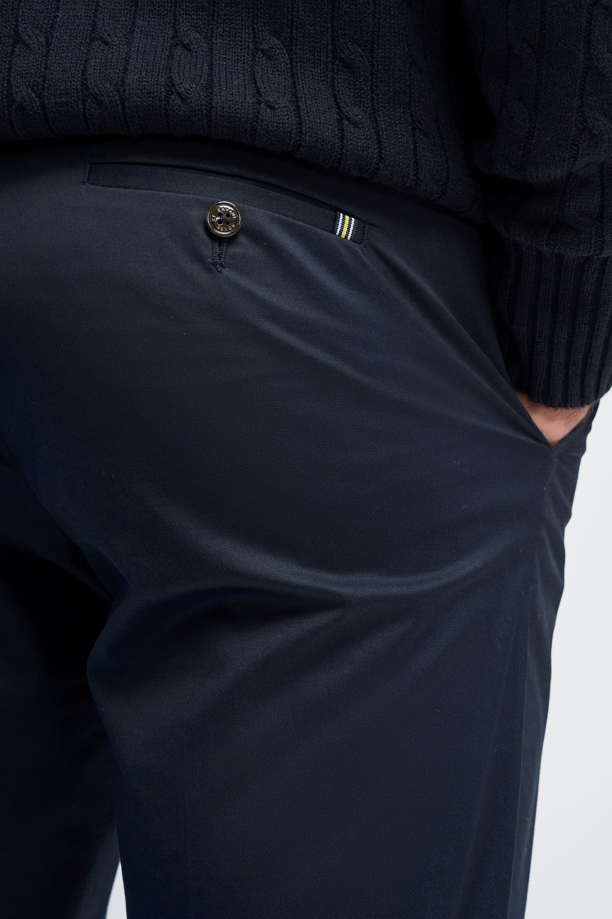 Mario - Pantaloni classici estivi blu navy da uomo