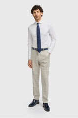 Thomas - Pantaloni da uomo in tweed a spina di pesce in misto lana grigio