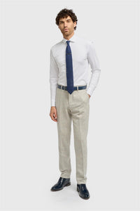 Thomas - Pantaloni da uomo in tweed a spina di pesce in misto lana grigio