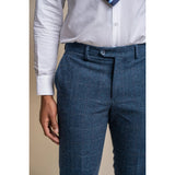 Pantaloni da uomo in tweed a quadri blu - Cavani Carnegi