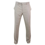 Sandon - Pantaloni da uomo con motivo a tratteggio incrociato color crema