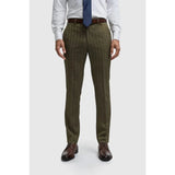 Damon - Pantaloni in tweed verde oliva da uomo
