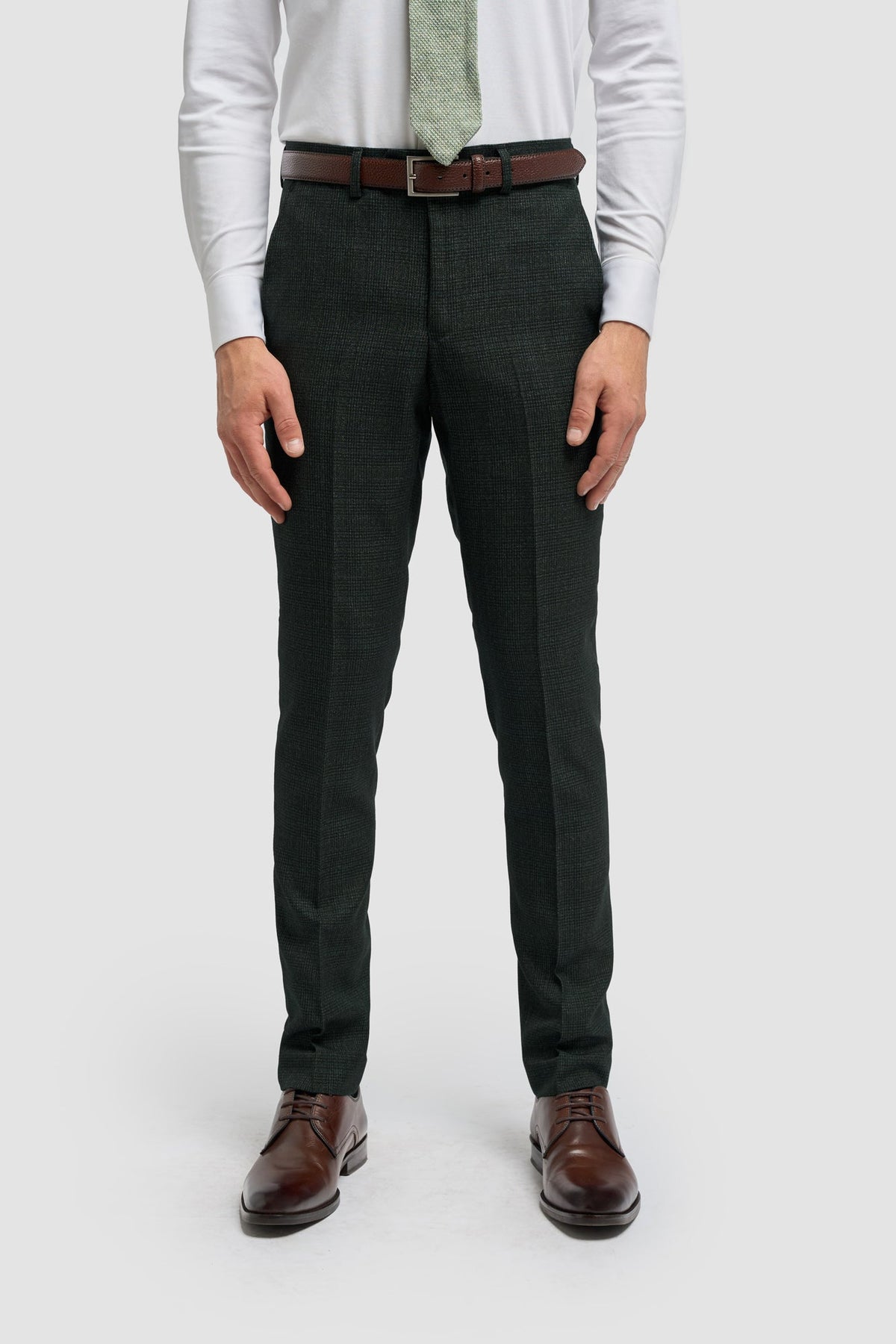 Caridi - Pantaloni da uomo in tweed verde oliva