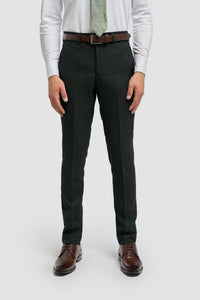 Caridi - Pantaloni da uomo in tweed verde oliva