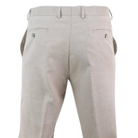 Sandon - Pantaloni da uomo con motivo a tratteggio incrociato color crema