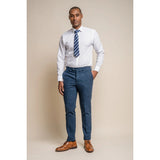 Pantaloni da uomo in tweed a quadri blu - Cavani Carnegi