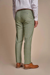 Caridi - Pantaloni a quadri verde salvia da uomo