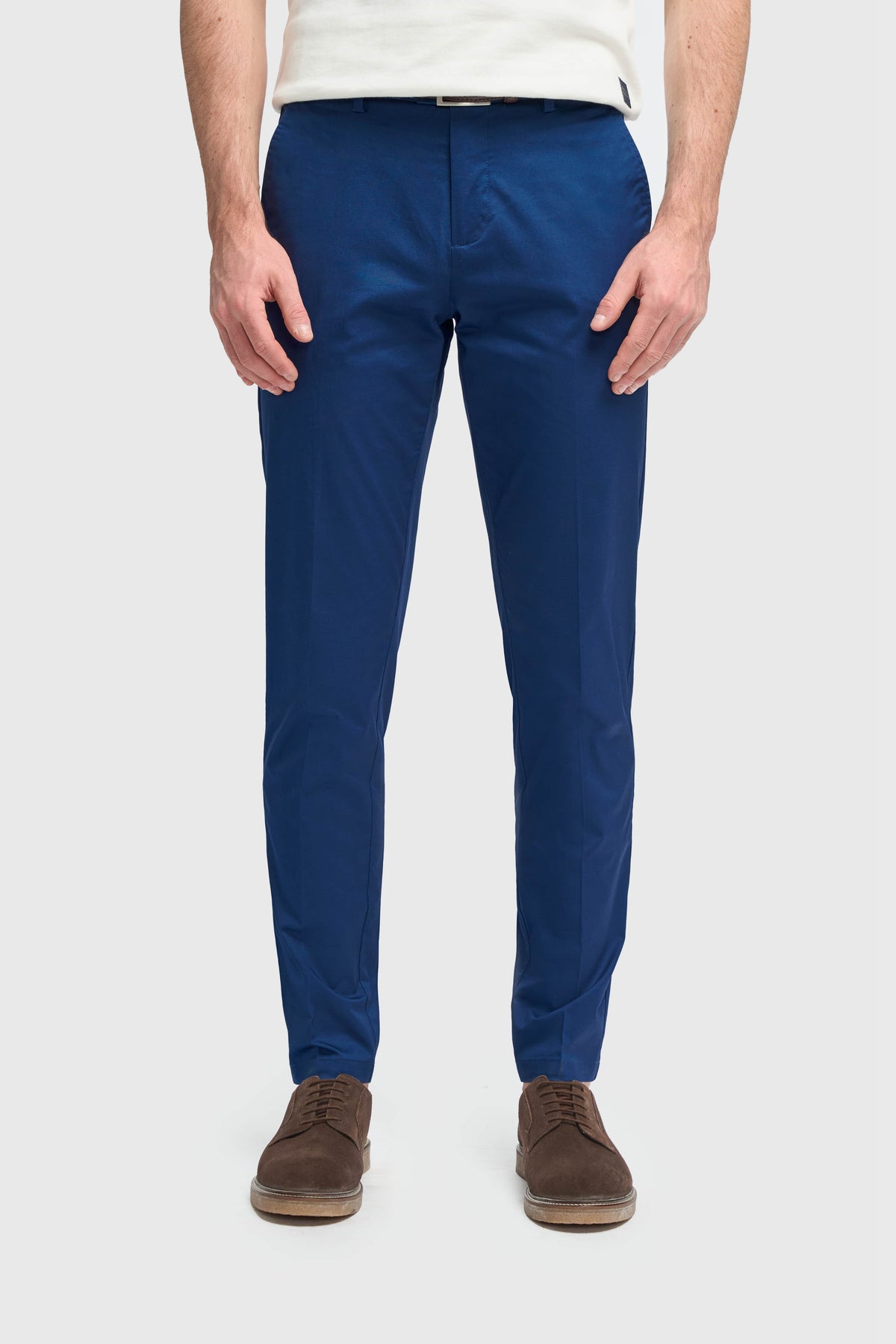 Mario - Pantaloni eleganti estivi blu da uomo