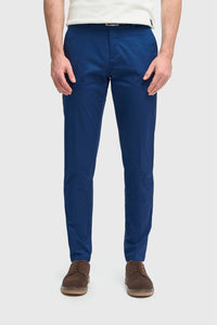 Mario - Pantaloni eleganti estivi blu da uomo