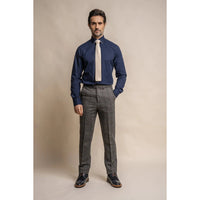 Albert - Pantaloni in tweed grigio da uomo