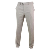 Sandon - Pantaloni da uomo con motivo a tratteggio incrociato color crema