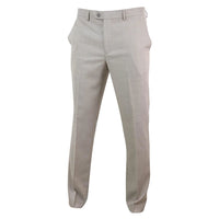 Sandon - Pantaloni da uomo con motivo a tratteggio incrociato color crema