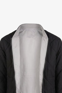Giacca bomber reversibile da uomo nera e beige, leggera e trapuntata, 2 in 1