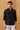 Camicia da uomo nera in puro lino, a maniche lunghe, con bottoni, ideale per l'estate.