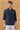 Camicia da uomo blu navy in puro lino, a maniche lunghe, con bottoni, ideale per l'estate.